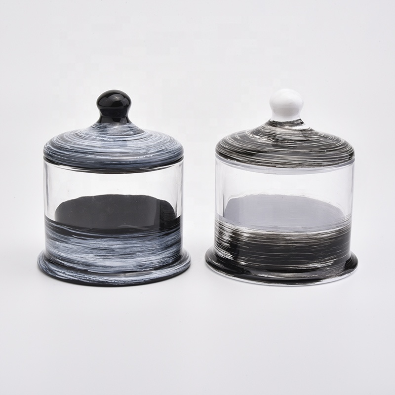 Custom hurricane clear Glass Candle Jars candle Holder with lid wedding decoration centerpieces