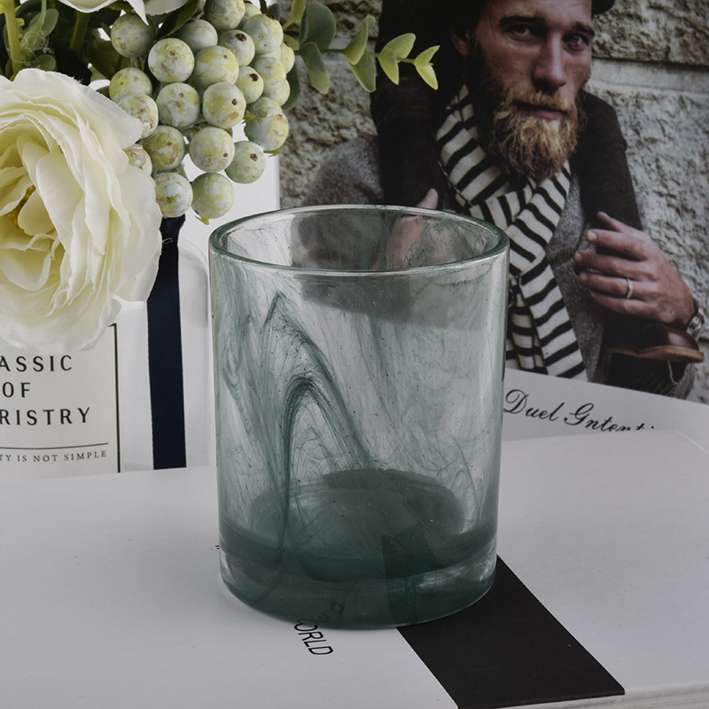 cloudy finished glass candle holders wholesale