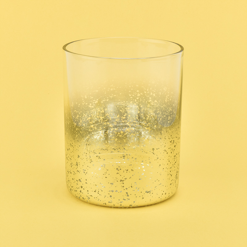gold decorative glass candle holders for 10oz of candle filling