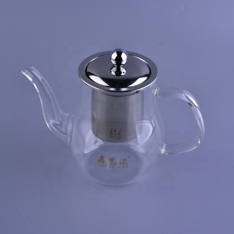 Supplier glass borosilicate teapot with Stainless Steel Infuser drinkware