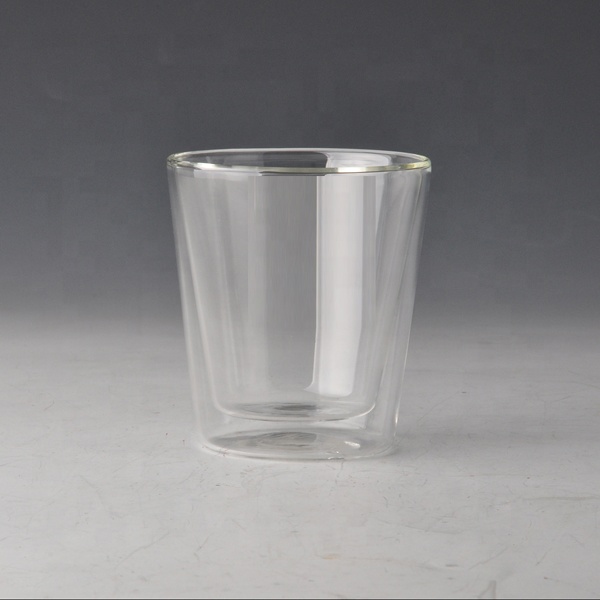 210ml V Shape Borosilicate Glass Double Wall Tea Cup Wholesales