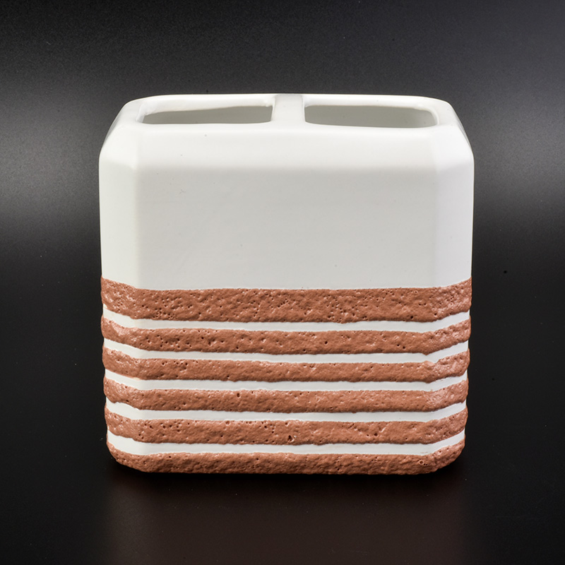 4pcs Square customized ceramic bath products hotel accessories sets toothbrush holder hotel decor in bulk
