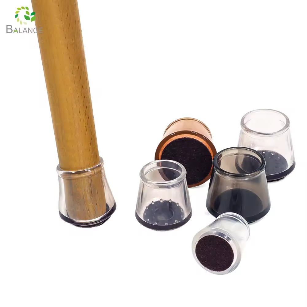 Furniture Protector Chair Leg Cup Rubber Leg Caps With Anti-slip Felt Pad