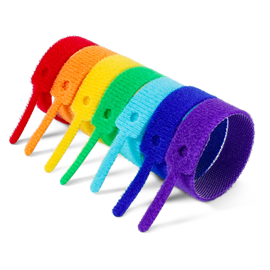 من الوراء إلى الخلف ربط علاقات كابل الحلقة والحلقة مع الثقوب متعددة الألوان بالجملة بالجملة لتخزين منظم مستودعات المكاتب المنزلية