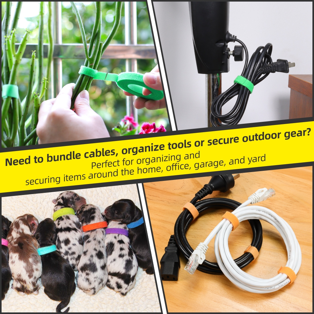 China Tearable Back-to-Back Hook and Loop Cable Straps - No Scissors Needed, Multi-Scene Storage Solution manufacturer
