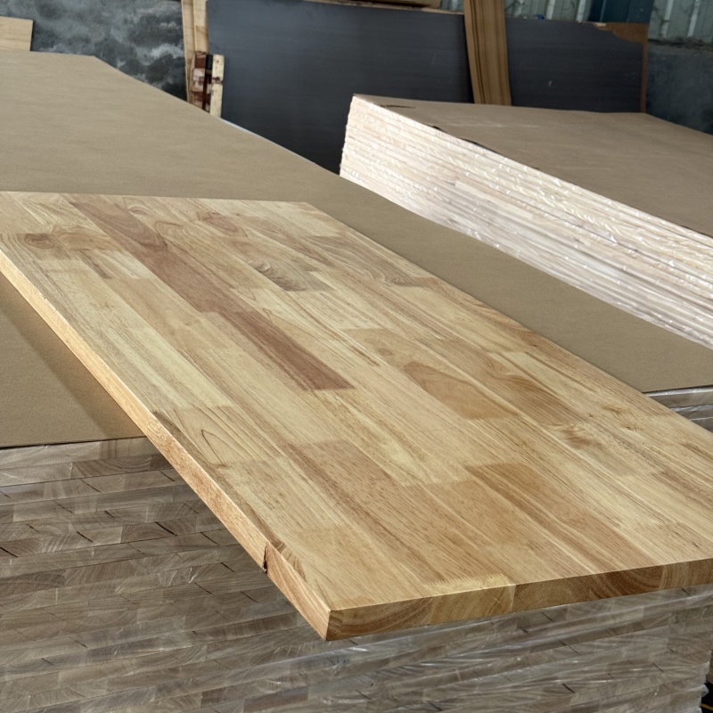 Hardwood Rubberwood Finger Joint Table Top Matibay Solid Wood Desk Top para sa Dining Table Office Table Furniture