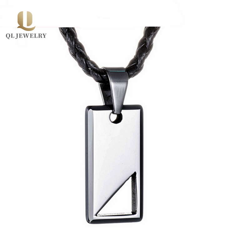 Wholesale Men\'s Gift Tungsten Carbide Pendant for Men High Polished Square Tungsten Dog Tag China Manufacturer