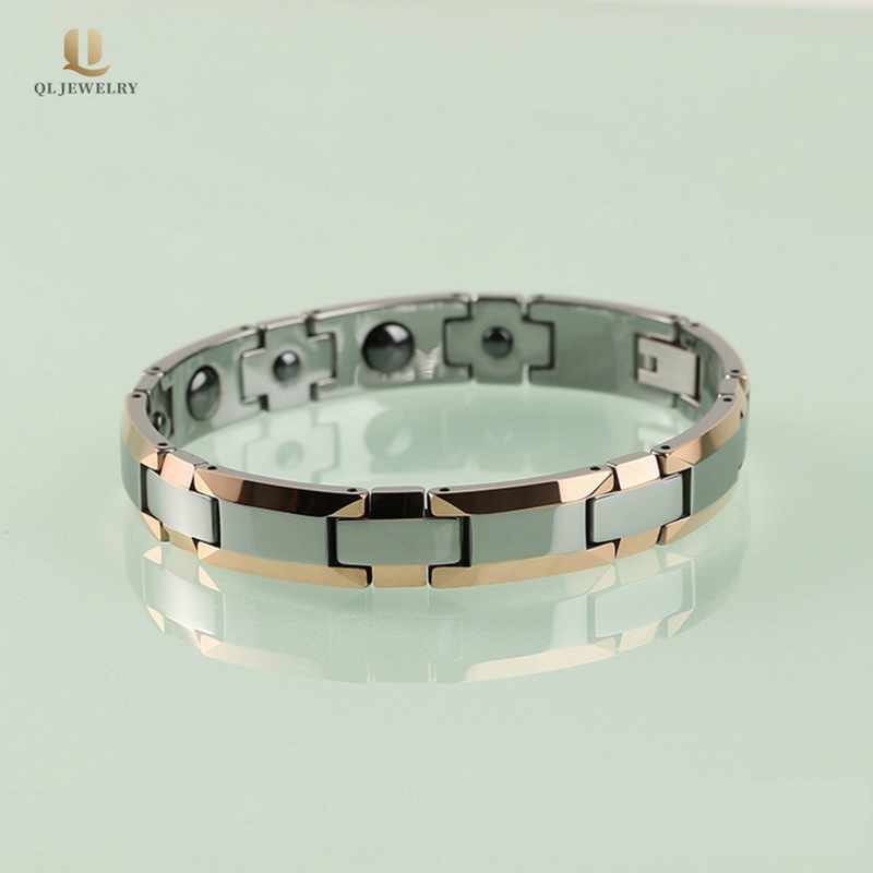 Bijoux de tungstène en gros Hommes Bijoux Health Gold Gold Tungstène Bracelet pour homme avec aimants Chine Fournisseur