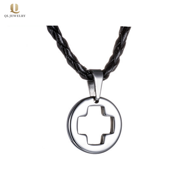 Einzigartige billige Wolframkarbid Kreuz Anhänger Halskette Runde Wolfram Hund Tag China Lieferant