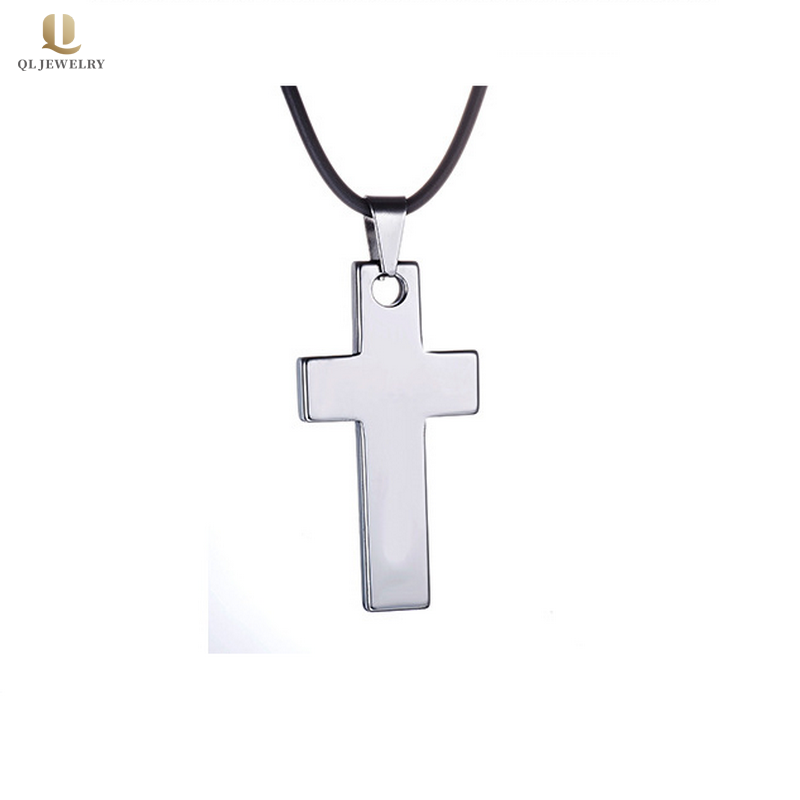 Hot selling Men\'s Jewelry Tungsten Carbide Cross Pendant Necklace Men\'s Tungsten Dog Tag China Supplier