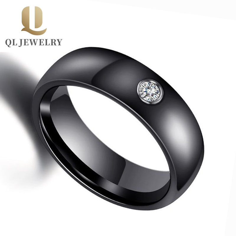Classic Black Ceramic Ring Domed and high polished Ceramic Wedding Bands Fashion Ceramic Ring China Supplier