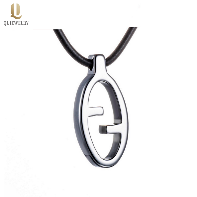 High Quality Men\'s Fashion Jewelry Tungsten Carbide Oval Pendant for Men Tungten Oval Dog Tag Necklace China Manufacturer