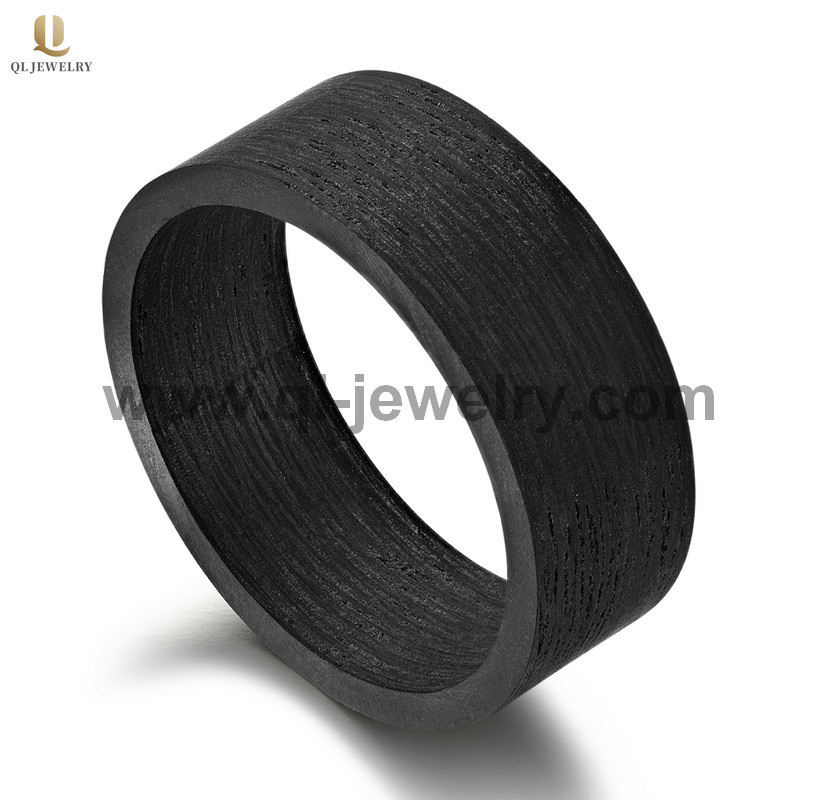 Einfache und einzigartige flache massiv gefälschte Black Carbon Fiber Ehering Bands China Hersteller