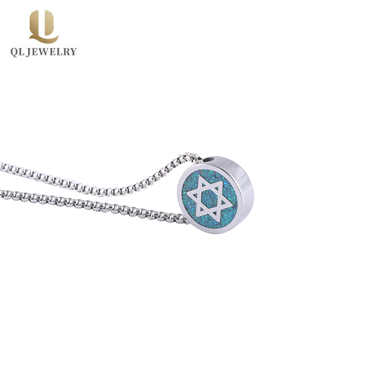 Hochwertiger Stern von David Herren Anhänger Stern von David Wolframkarbid Halskette Anhänger mit Opal Inlay China Hersteller