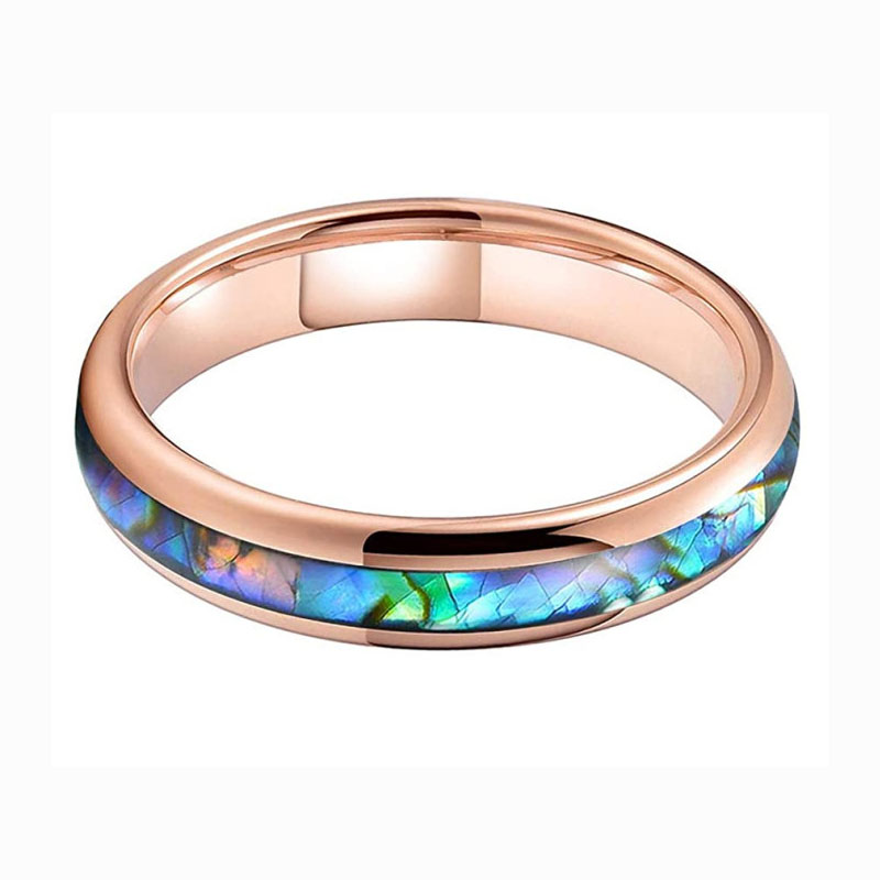 High Quality 4mm Women's Tungsten Wedding Bands with abalone shell inlay nice Tungsten carbide ring - COPY - r6osd4