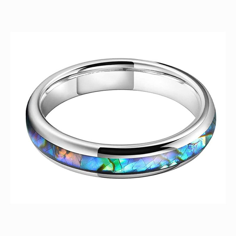 High Quality 4mm Women's Tungsten Wedding Bands with abalone shell inlay nice Tungsten carbide ring - COPY - r6osd4