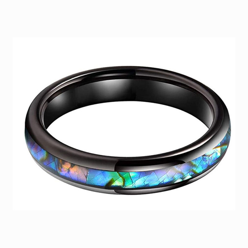 High Quality 4mm Women's Tungsten Wedding Bands with abalone shell inlay nice Tungsten carbide ring - COPY - r6osd4