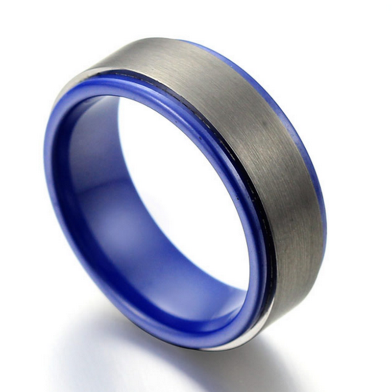 Fedi nuziali da uomo in ceramica blu e nero di alta qualità in carburo di tungsteno Produttore cinese di fedi nuziali
