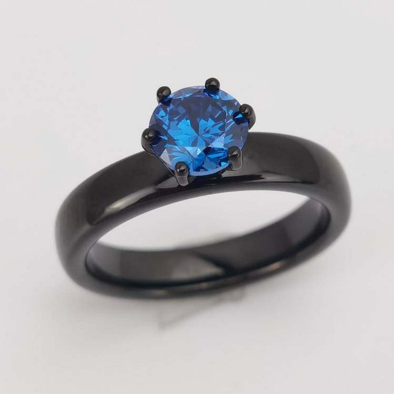 Chine Bandes de mariage en tungstène noir poli de 6 mm de haut de conception la plus récente CZ Vis Down Comfort Fit Bague en carbure de tungstène Fabricants