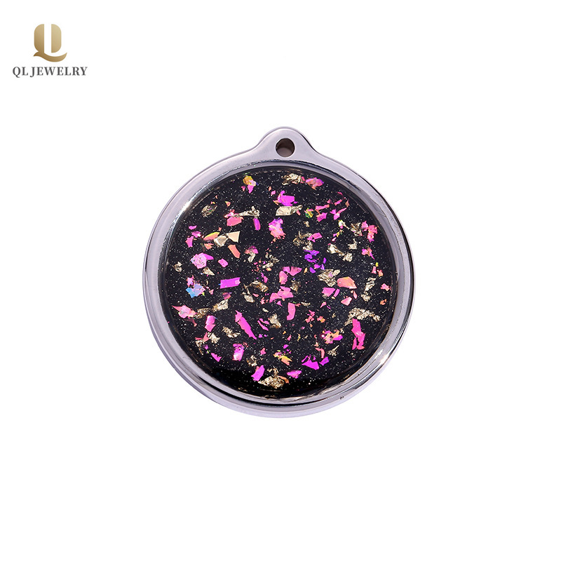 Китай Новейшая и простая мужская круглая подвеска из карбида вольфрама с черным песчаником и инкрустацией опалом Кулон туманности Китай Производитель