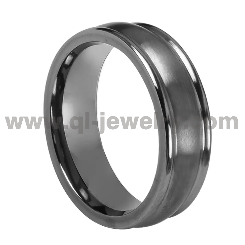 Chine Bande de mariage en métal rare pour hommes 8mm en forme de dôme et de bords de marche Bague de mariage en tantale pur Fabricants