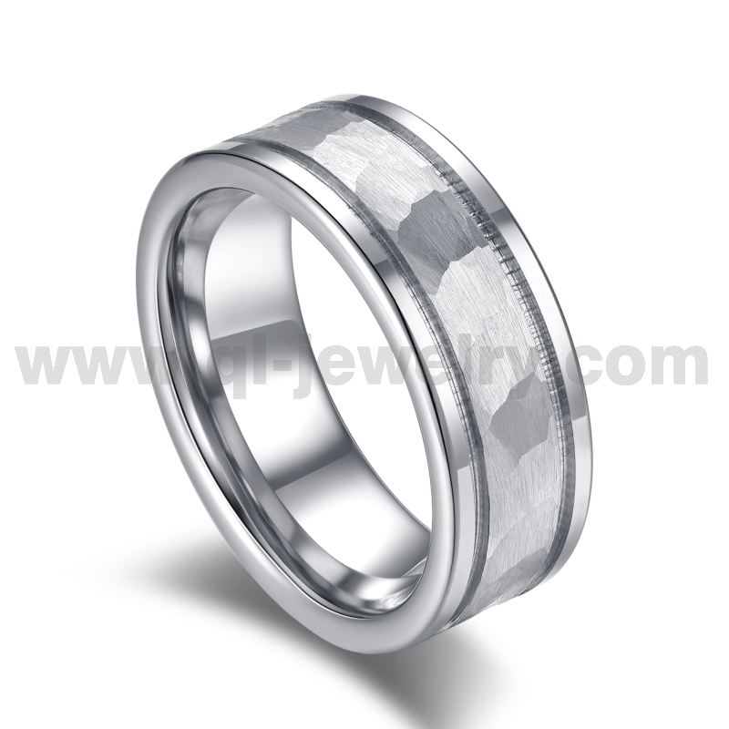 2023 Kobalt-Eheringe im neuesten Stil, 8 mm, gehämmert, flache und runde Kanten, Kobaltring mit Zahnradzähnen, China-Hersteller