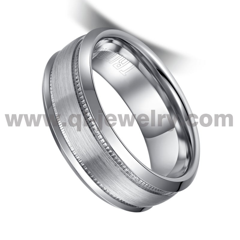 2023 Newest Style Cobalt Wedding Rings 8mm Flat and Beveled Edges Design in Comfort Fit with Hammer Finish Cobalt Ring China Manufacturer