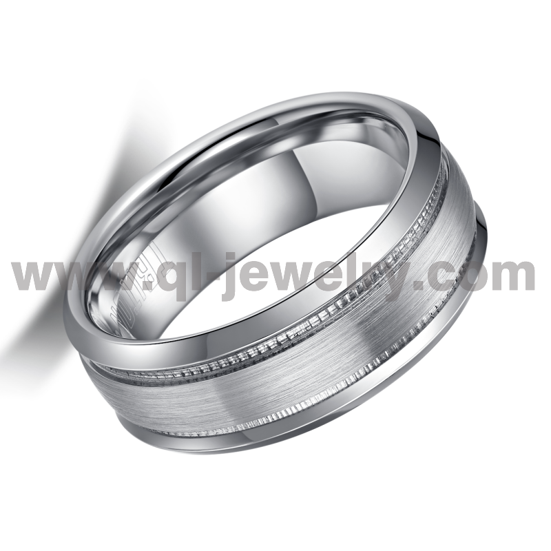 2023 Newest Style Cobalt Wedding Rings 8mm Flat and Beveled Edges Design in Comfort Fit with Hammer Finish Cobalt Ring China Manufacturer