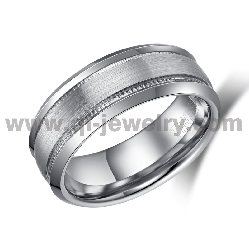 2023 Newest Style Cobalt Wedding Rings 8mm Flat and Beveled Edges Design in Comfort Fit with Hammer Finish Cobalt Ring China Manufacturer