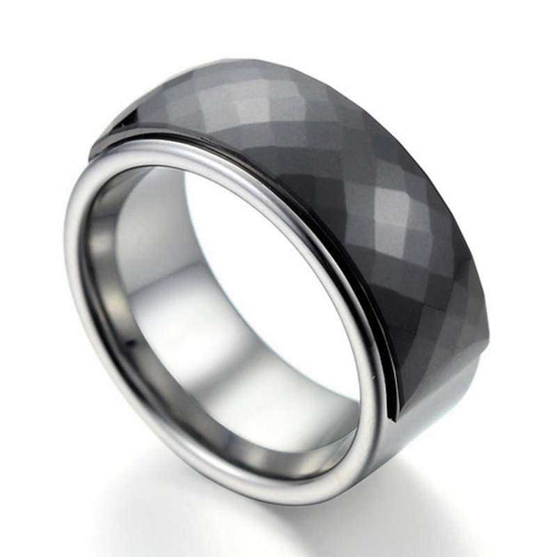 Hochwertiger und erschwinglicher Wolframkarbid- und schwarzer Keramikring für Herren, Wolfram-Ehering, China-Hersteller