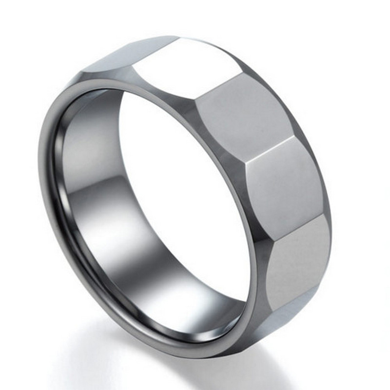 Newest Design 8mm Facet and High Polished Tungsten Carbide Ring Men's Wedding Bands China Manufacturer - COPY - qcggmd