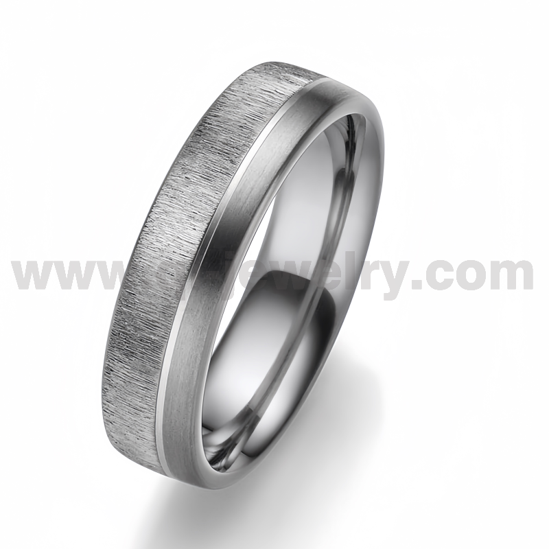 Seltener Ehering aus reinem Tantal aus Metall, 6 mm, polierter und gebürsteter Holzeffekt, reiner Tantal-Ring, China-Hersteller