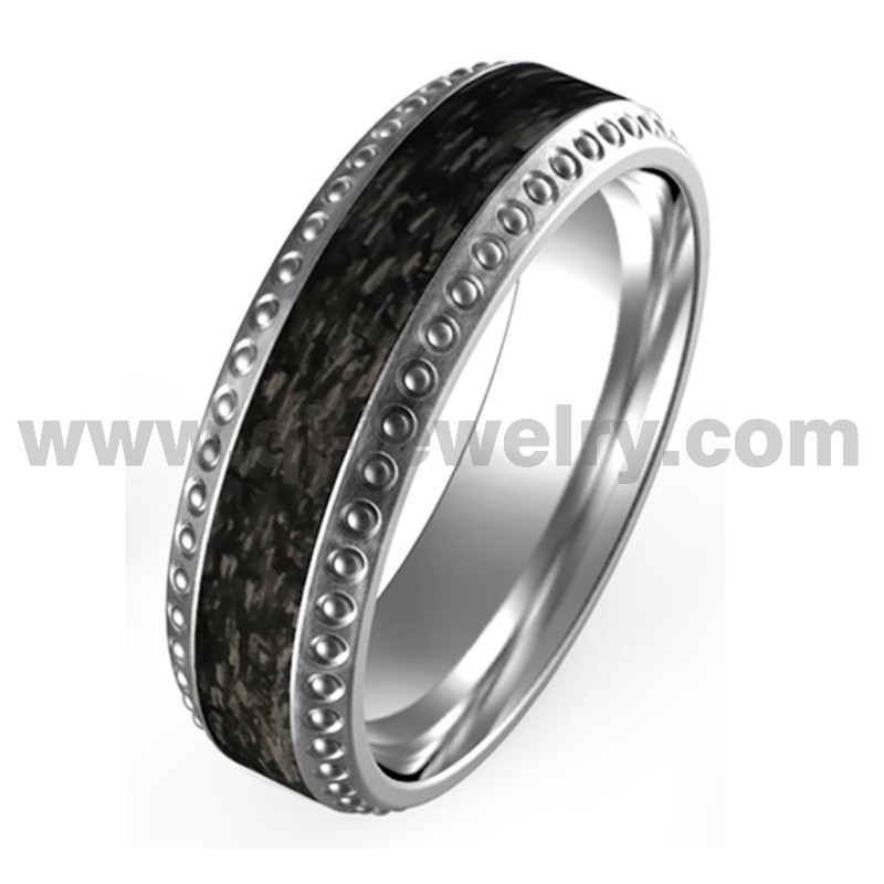 Unveiling the Exquisite Titanium Ring with Black Carbon Fiber Inlay 8mm  Titanium and Interwoven Texture Black Carbon Fiber Ring China Manufacturer