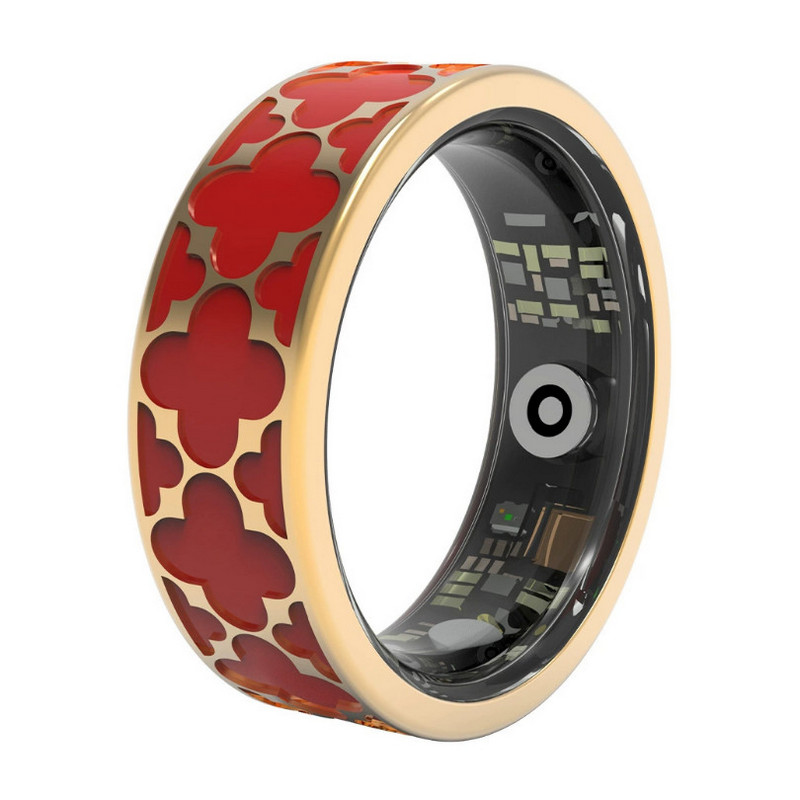 Titane en or rose et émail rouge Smart Ring Cate Cadre du sang Oxygène Sleep Exercice Compteur de caméra imperméable Bluetooth Ring Chine fabricant