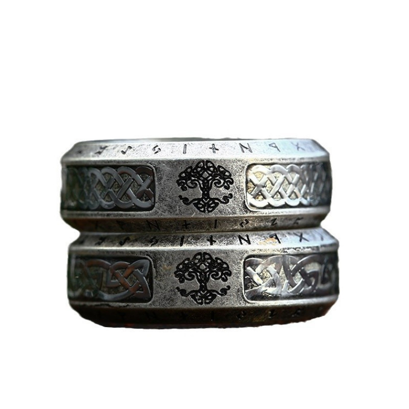 UN MENSAGGIO UN MENA VINTAGE RINGE TITANIUM SCENEDE GUARRI NORDIC VIKING LETTERE FASHIO RING DI TITANIUM EROURO E AMERICANO RETRO DELL'AMERICA DELLA LIFE RINGHI DI TITANIUM CHINA PRODUTTORE