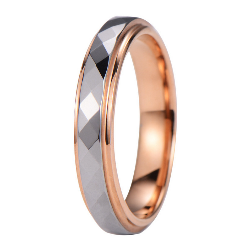 Newest Design 6mm Domed Faceted and High Polished Tungsten Carbide Ring Men's Wedding Bands Tungsten Faceted Ring China Manufacturer - COPY - wn841b