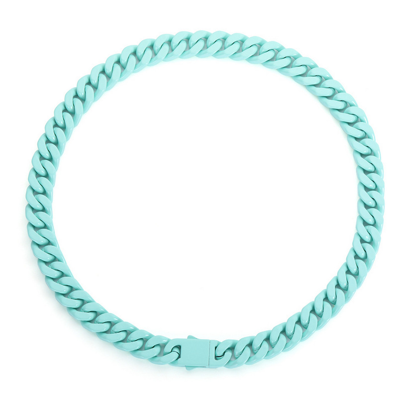 Fabrik Großhandel Emaille kubanische Kette Halskette 316L Edelstahl bunt bemalte Gliederkette Hip Hop Männer Schmuck individuelles Logo OEM ODM