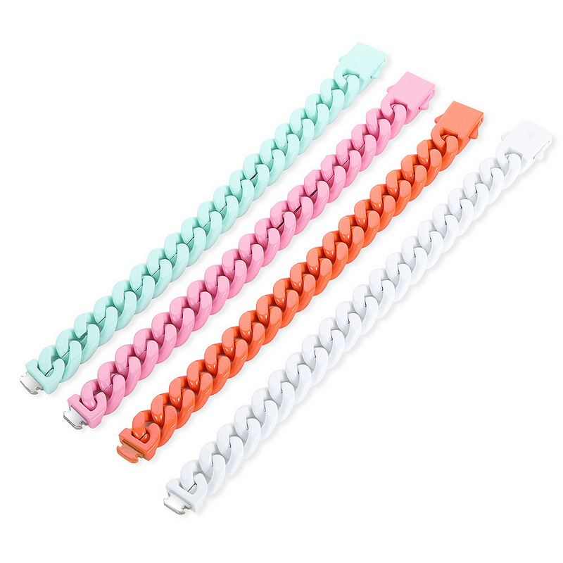 Color Enamel Painted Titanium Steel Cuban Bracelet for Men | Factory Direct Wholesale