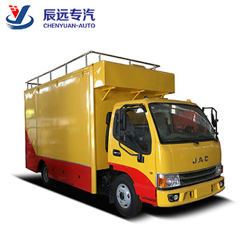 Camión de tienda de comida móvil de estilo medio, furgoneta de cocina, fabricante de camiones de comida exterior