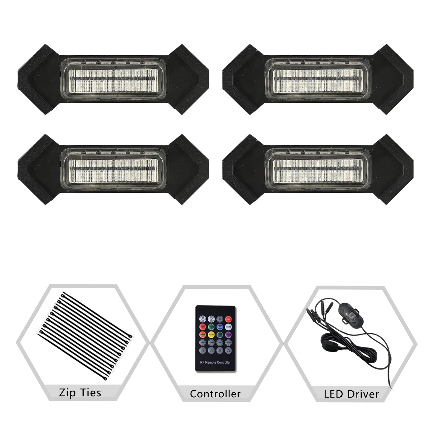 Китай Universal Upgrade 3/4pcs RGB Grille Light Front Grill LED Car Day Running Light FOR 2019-2022 RAV4 Tacoma - COPY - tf3wsm производителя