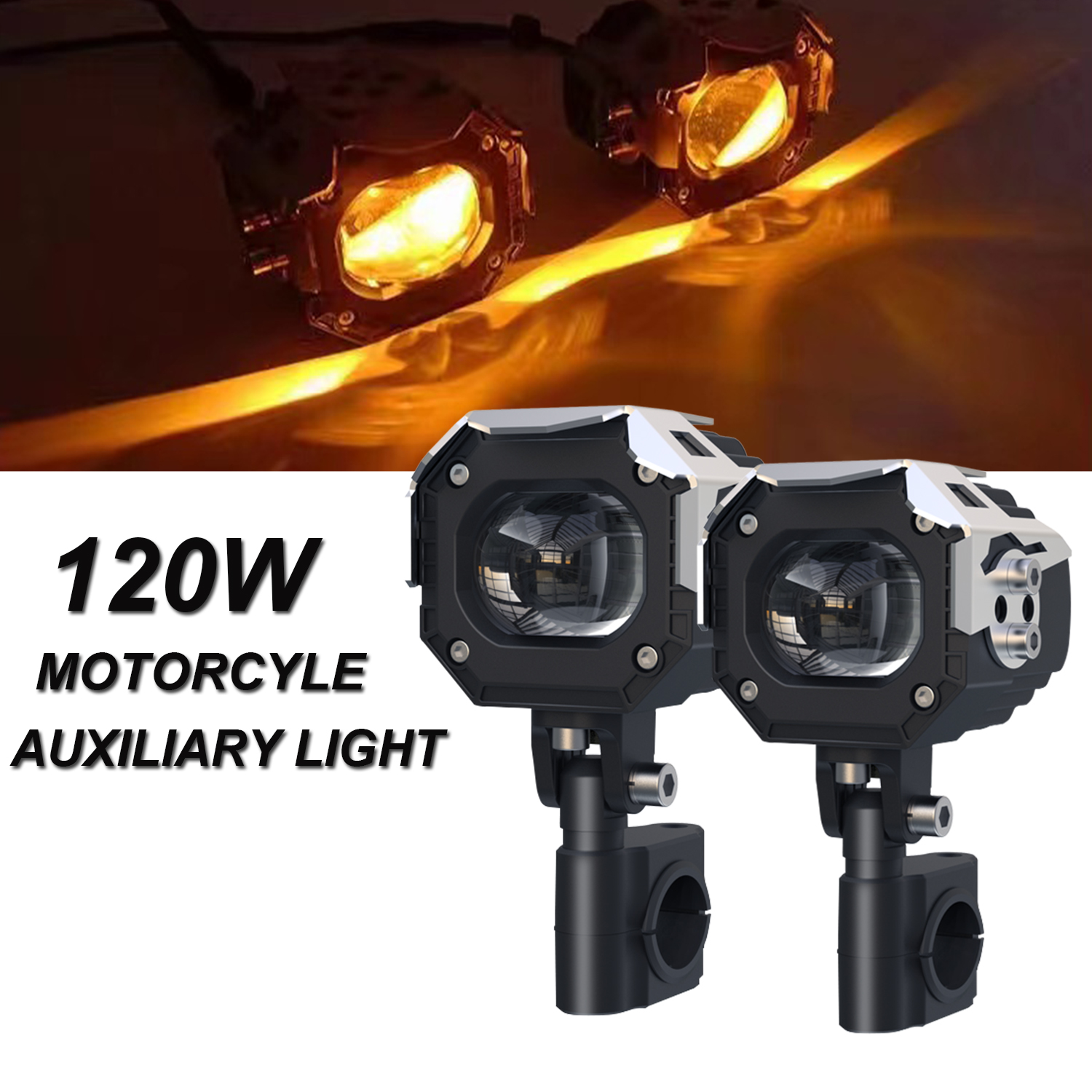 Китай Motorcycle LED Pods Auxiliary Driving Fog Lights White Yellow Red Green Blue LED Spotlight Projector Work Light 60W 7800lm 2 pack - COPY - kgcps1 производителя