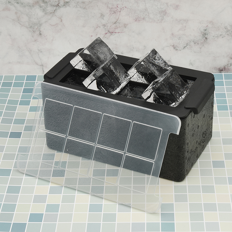 Benhaida Moule à glaçons professionnel en Silicone, barre à fusion lente, sans bulles, à 8 cavités, cristal transparent, Amazon