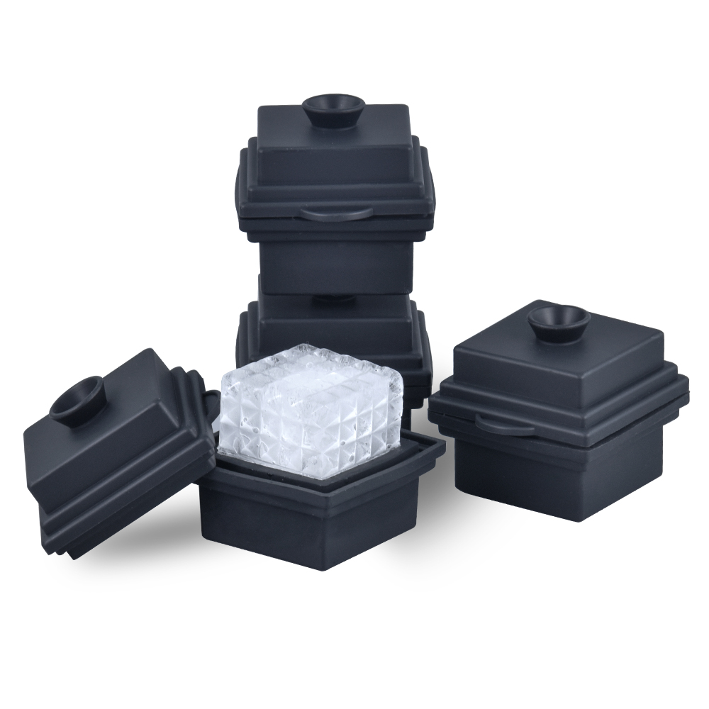 Benhaida Moule à glaçons géant à fusion lente, avec entonnoir pour whisky, machine à glaçons à prisme unique en Silicone, Premium d'usine