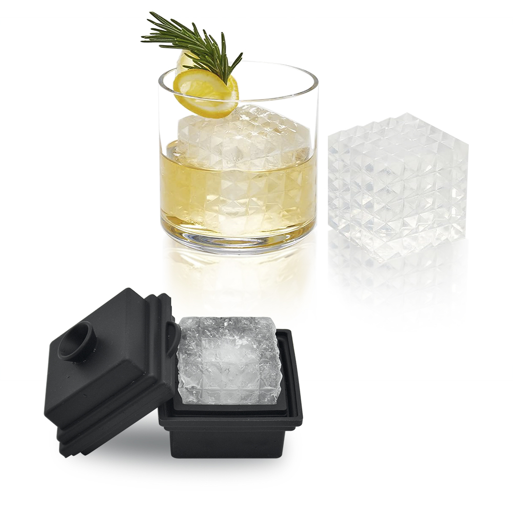 Benhaida Moule à glaçons géant à fusion lente, avec entonnoir pour whisky, machine à glaçons à prisme unique en Silicone, Premium d'usine