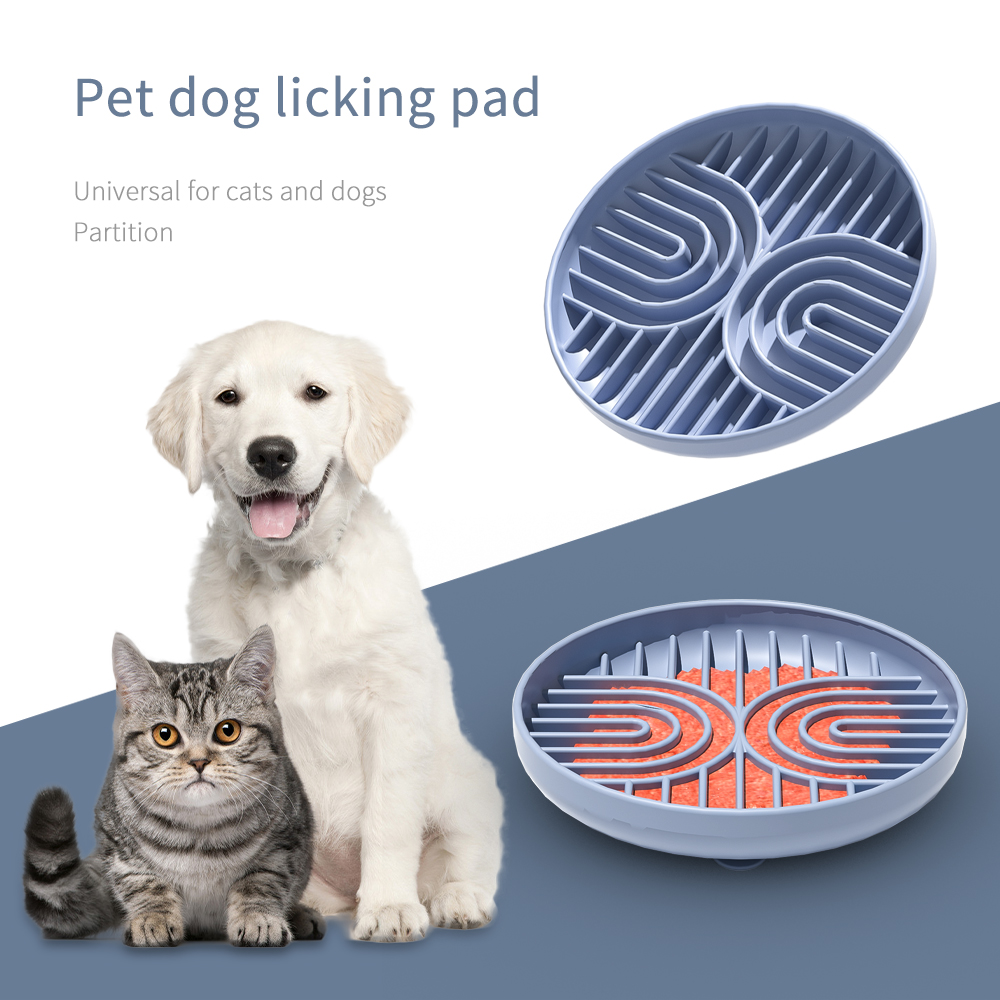 Benhaida Tapis à lécher pour chiot, sans BPA, anti-déversement, avec ventouse forte, bol d'alimentation lente en Silicone facile à nettoyer pour chien