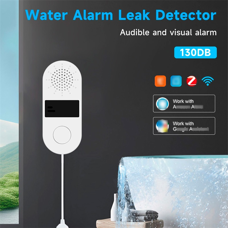 Sensor Detector de fugas de agua Wifi Tuya Zigbee Sensor de fugas de agua Sensor de agua con alarma de sonido y luz