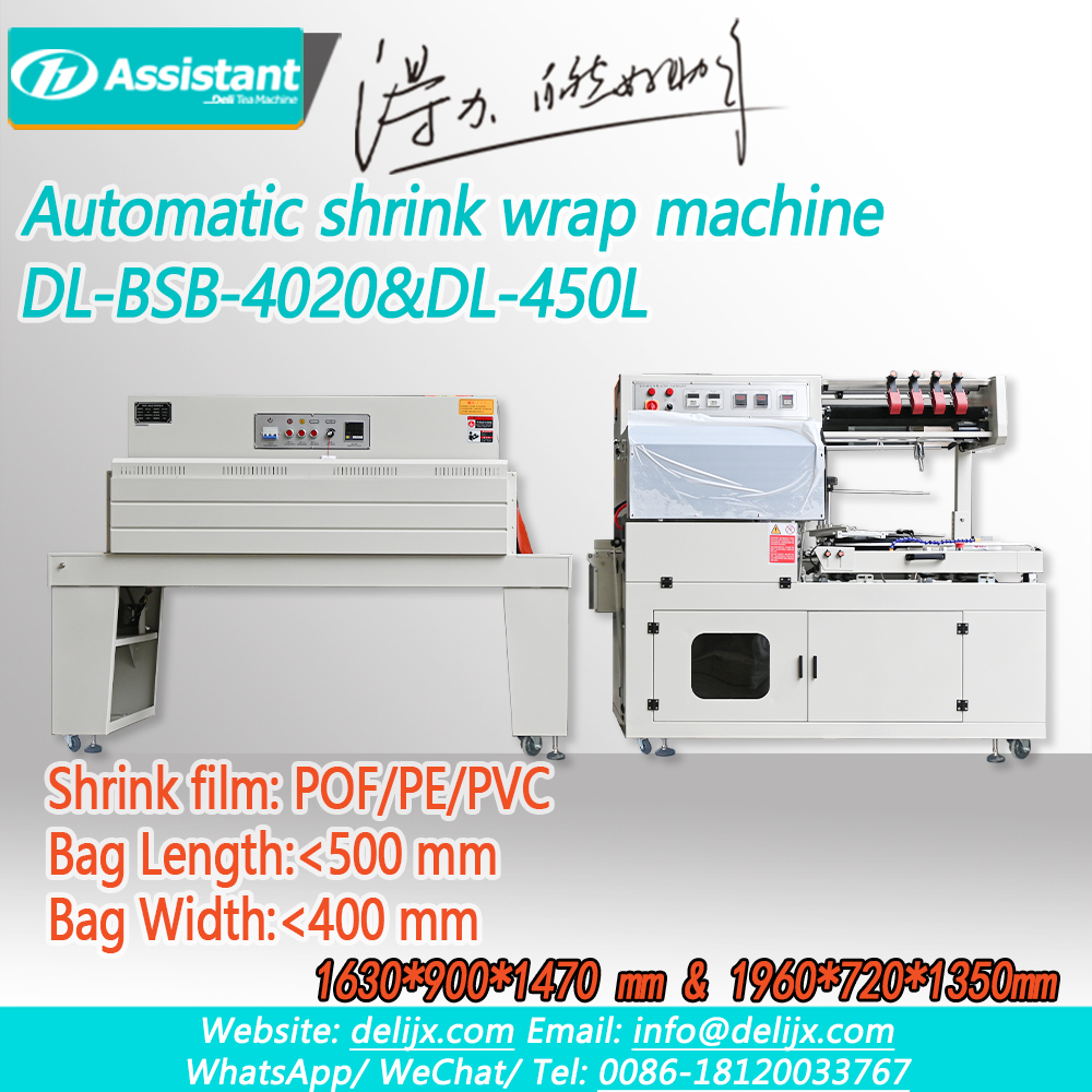 Máy đóng gói co rút thanh L-bar bọc hộp nhỏ cuốn sách màng nhựa máy đóng gói co nhiệt DL-450L & DL-BSB-4020