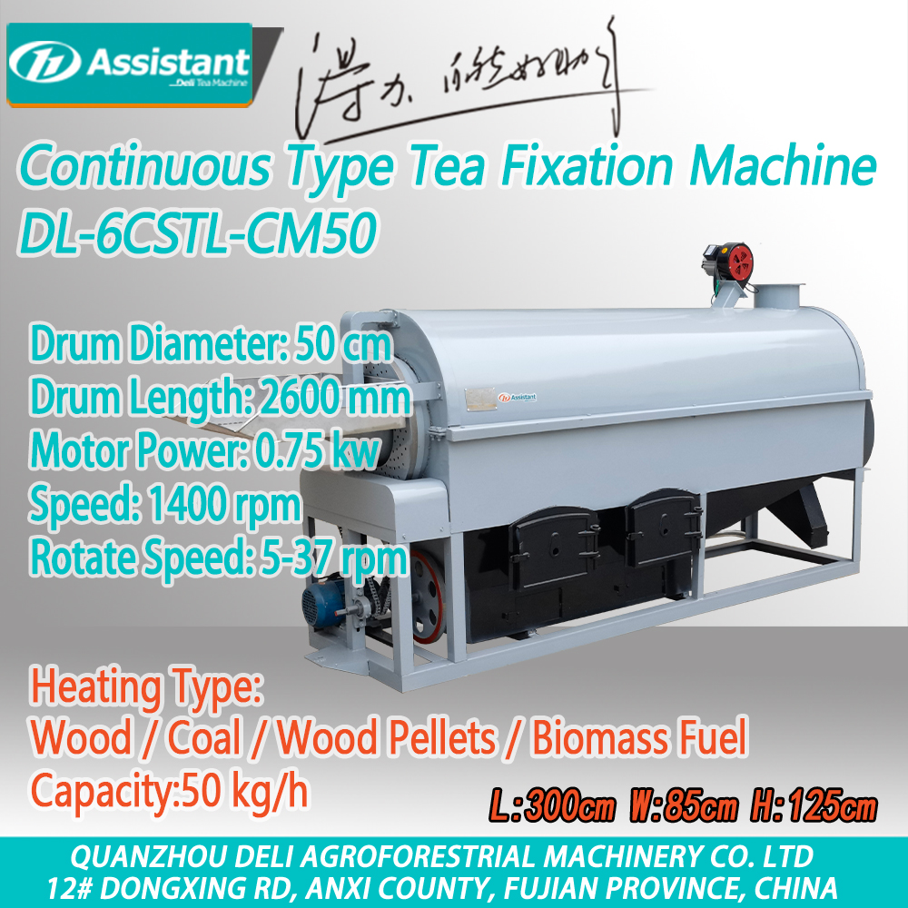 Davul Tipi Elektrikli Isıtma Sürekli Tip Yeşil Çay Fiksasyonu Enzimatik Makine DL-6CSTL-CM50