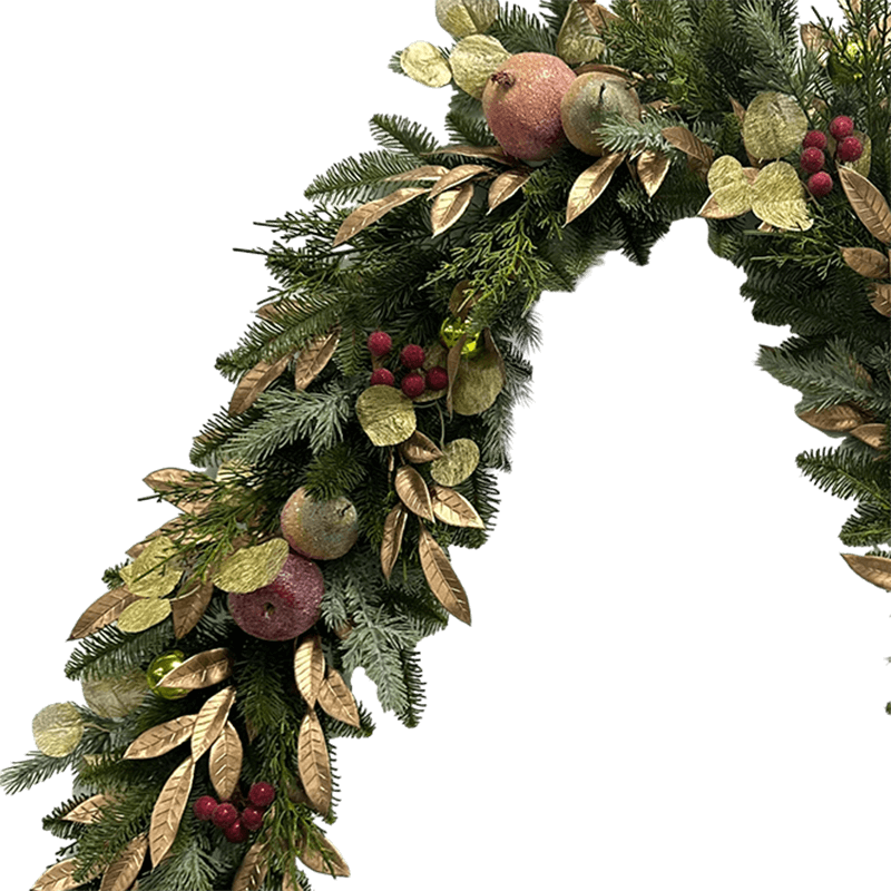 Senmasine guirlanda de frutas artificiais de Natal de 72 '' para decoração suspensa de lareira de escadas