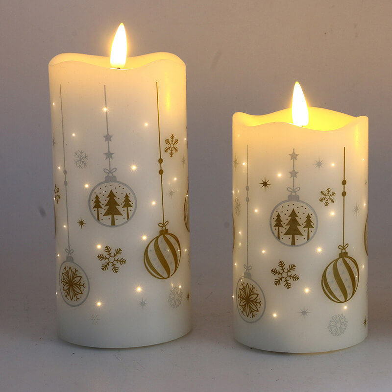 Senmasine – bougie en cire Led, tête de lampe à puce, bougies sans flamme, motif d'impression de fleurs, scintillement en Fiber optique